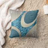 ブルー抽象芸術スネッケキンクロックピロー クッション (ブランケット)