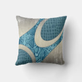 ブルー抽象芸術スネッケキンクロックピロー クッション (裏面)