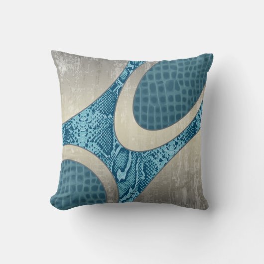 ブルー抽象芸術スネッケキンクロックピロー クッション (正面)
