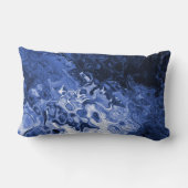 ブルー抽象芸術ツリーアート ランバークッション (裏面)