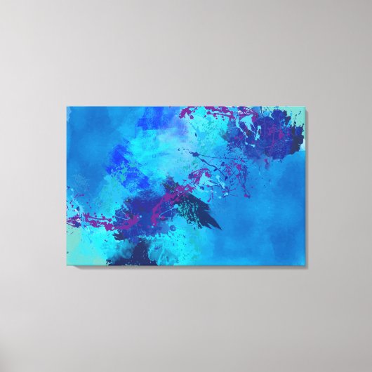 ブルー抽象芸術デジ絵画タル キャンバスプリント (正面)