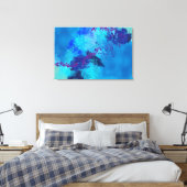ブルー抽象芸術デジ絵画タル キャンバスプリント (インサイチュ (寝室))
