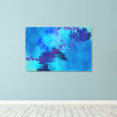 ブルー抽象芸術デジ絵画タル キャンバスプリント (インサイチュ (ウッドフロア))