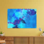ブルー抽象芸術デジ絵画タル キャンバスプリント (インサイチュ (リビング))