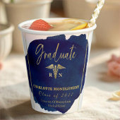 ブルー抽象芸術ナースメディカルカドゥセウス卒業 紙コップ