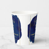 ブルー抽象芸術ナースメディカルカドゥセウス卒業 紙コップ (右)
