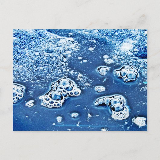 ブルー抽象芸術バブル水氷はがき ポストカード (正面)