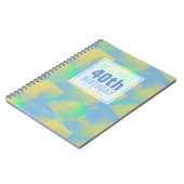 ブルー抽象芸術パステル40thバースデーゲストブック3a ノートブック (左側)