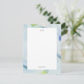 ブルー抽象芸術パーソナライズされたアートフラットノートカード 招待状 (スタンド正面)