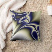 ブルー抽象芸術フローアメリカンモホ装飾用クッション クッション (ブランケット)