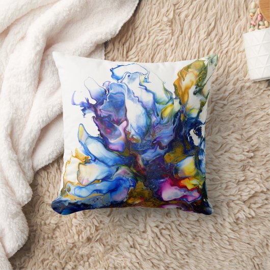 ブルー抽象芸術フロードアートゲート クッション (ブランケット)