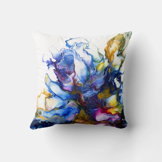 ブルー抽象芸術フロードアートゲート クッション (裏面)