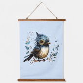 ブルー抽象芸術ブルーバード 吊り下げ型タペストリー (正面)