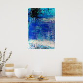 ブルー抽象芸術プリントアートデコールミニマリストポスター ポスター (キッチン)