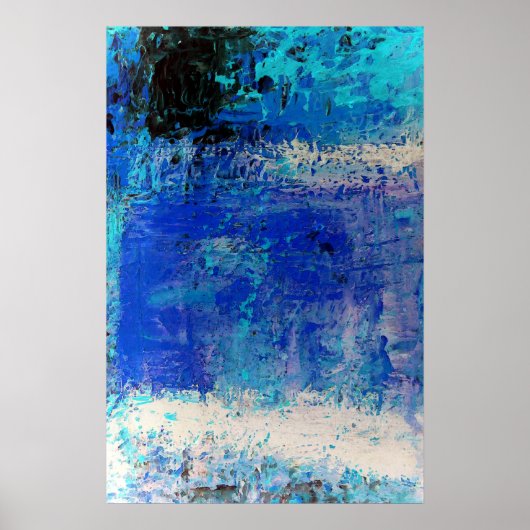 ブルー抽象芸術プリントアートデコールミニマリストポスター ポスター (正面)