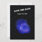 ブルー抽象芸術マンズ誕生日ズ祝ザビッグ 招待状 (裏面)