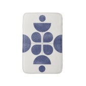 ブルー抽象芸術ミッドセンチュリーパターン バスマット (正面縦)