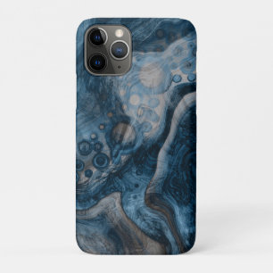 ブルー抽象芸術モダンフルードアート iPhone 11 PROケース