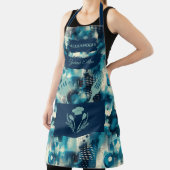 ブルー抽象芸術モダン – モノクロキッチン エプロン (インサイチュ)