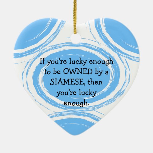 ブルー抽象芸術ラッキーシャミーゼオーナーオーナメント セラミックオーナメント (裏面)