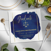 ブルー抽象芸術ローエレガントスクール卒業 スタンダードカクテルナプキン