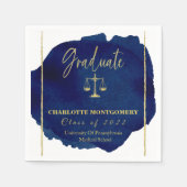 ブルー抽象芸術ローエレガントスクール卒業 スタンダードカクテルナプキン (正面)