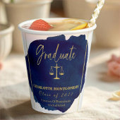 ブルー抽象芸術ローエレガントスクール卒業 紙コップ