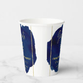 ブルー抽象芸術ローエレガントスクール卒業 紙コップ (右)