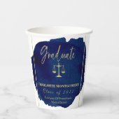 ブルー抽象芸術ローエレガントスクール卒業 紙コップ (正面)