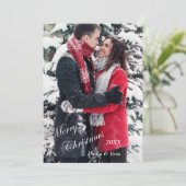 ブルー抽象芸術冬のモダンクリスマス シーズンカード (スタンド正面)