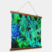 ブルー抽象芸術木材トップウォールタペストリー、穏やかな青 吊り下げ型タペストリー (傾斜あり)