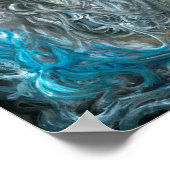 ブルー抽象芸術油オンリネンby Toby Mikle 2015 ポスター (角)