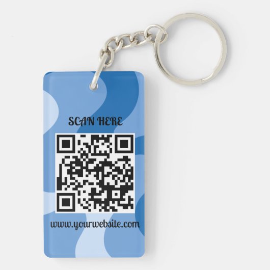 ブルー抽象芸術波両面カスタム事業 キーホルダー (裏面)