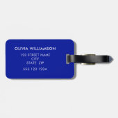 ブルー抽象芸術流体アートゲート名 ラゲッジタグ (裏面横)