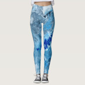 ブルー抽象芸術流動的#01レギンス レギンス (正面)