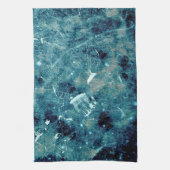 ブルー抽象芸術絵を描グランジスタイルデジタルアート キッチンタオル (縦)