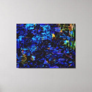 ブルー抽象芸術絵画ズ キャンバスプリント