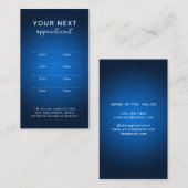 ブルー抽象芸術美しいサロンアポイントメントカード 予約カード (正面/裏面)