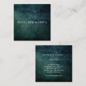 ブルー抽象芸術美しいスタイリスト スクエア名刺 (正面/裏面)