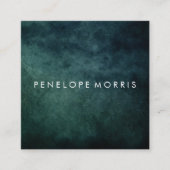 ブルー抽象芸術美しいスタイリスト スクエア名刺 (正面)