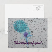 ブルー抽象芸術考えの花火 ポストカード (正面/裏面)