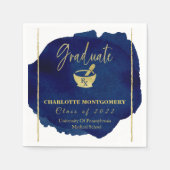 ブルー抽象芸術薬学学校卒業 スタンダードカクテルナプキン (正面)