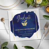 ブルー抽象芸術薬学学校卒業 スタンダードカクテルナプキン