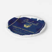 ブルー抽象芸術薬学学校卒業 ペーパープレート (アングル)