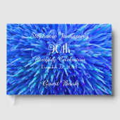 ブルー抽象芸術誕生日パーティーメモリ/ゲストブック ゲストブック (正面)