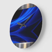 ブルー抽象芸術&メタルデザイン ラージ壁時計 (傾斜)