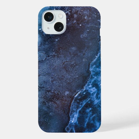 ブルー抽象芸術 iPhoneケース (裏面)