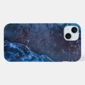 ブルー抽象芸術 iPhoneケース (裏面横)