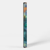 ブルー抽象 iPhoneケース (右側面)