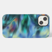 ブルー抽象 iPhoneケース (裏面横)